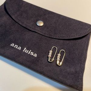 Ana Luisa Sia Pearl Paperclip Earrings